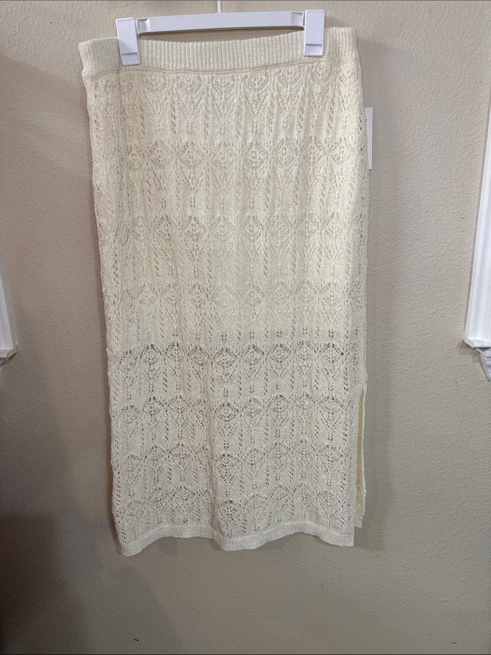 a new day Cream Knit Lace Maxi Skirt